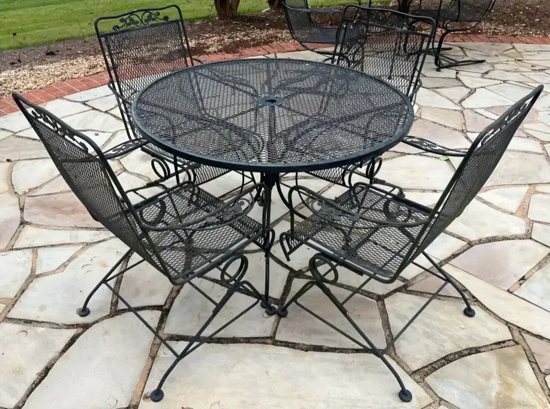 Wrought Iron Patio Dining Set With 4 Chairs