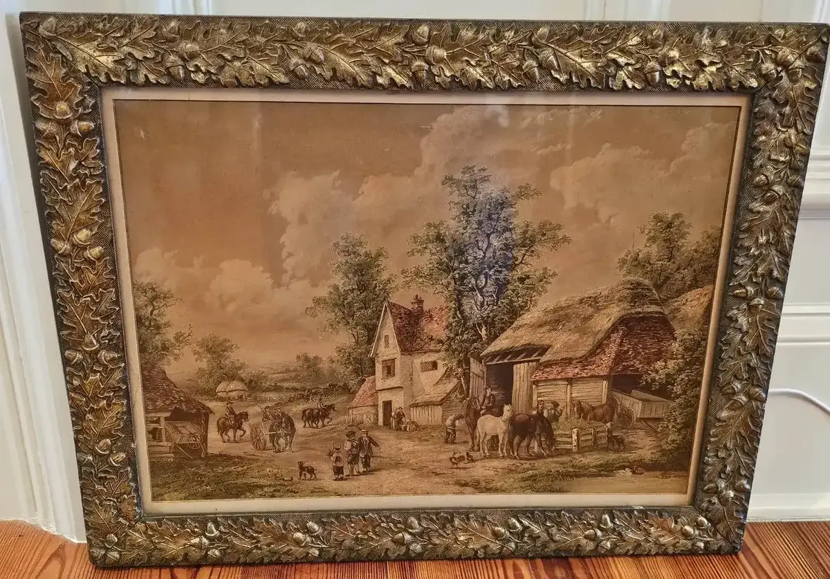 Edwin Masters “A Busy Village Street” Framed Print