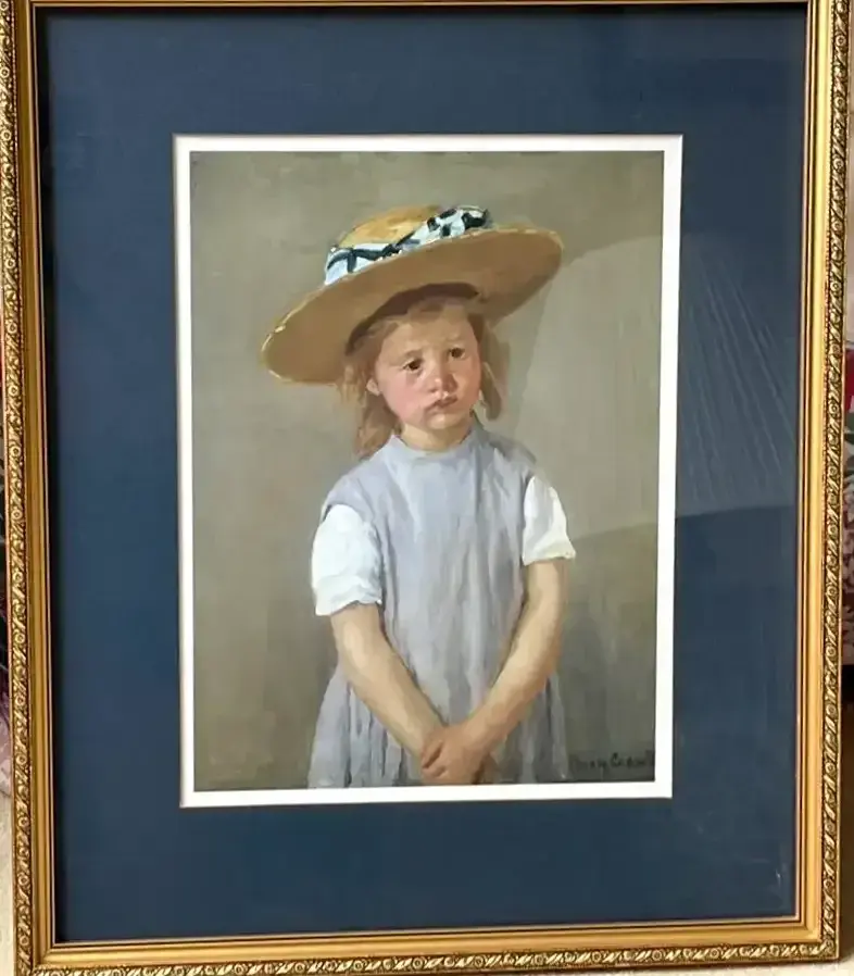 Mary Cassatt “Child in a Straw Hat” Framed Art Print