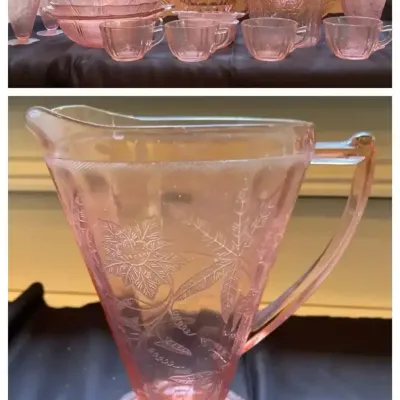 Vintage Pink Depression Glass Serving & Drinkware