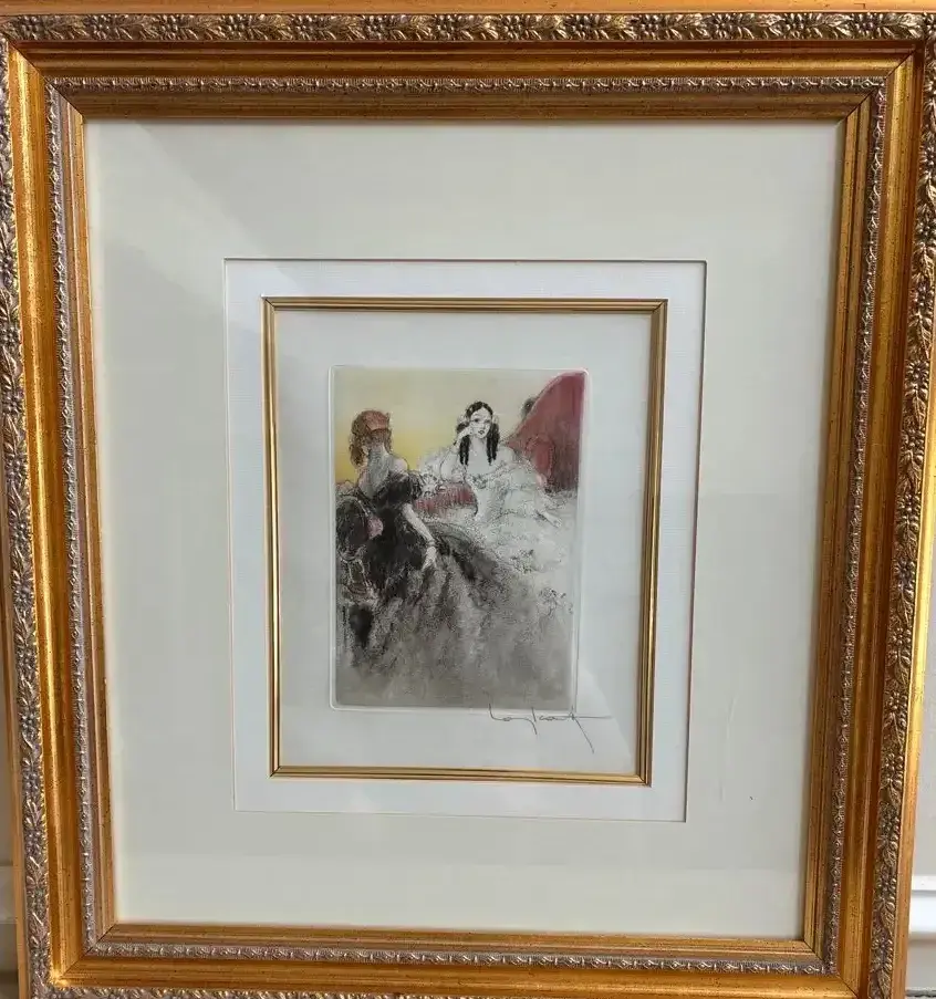 Louis Icart “Small Talk” Pencil-Signed Etching