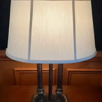 Bronze Three-Column Table Lamp