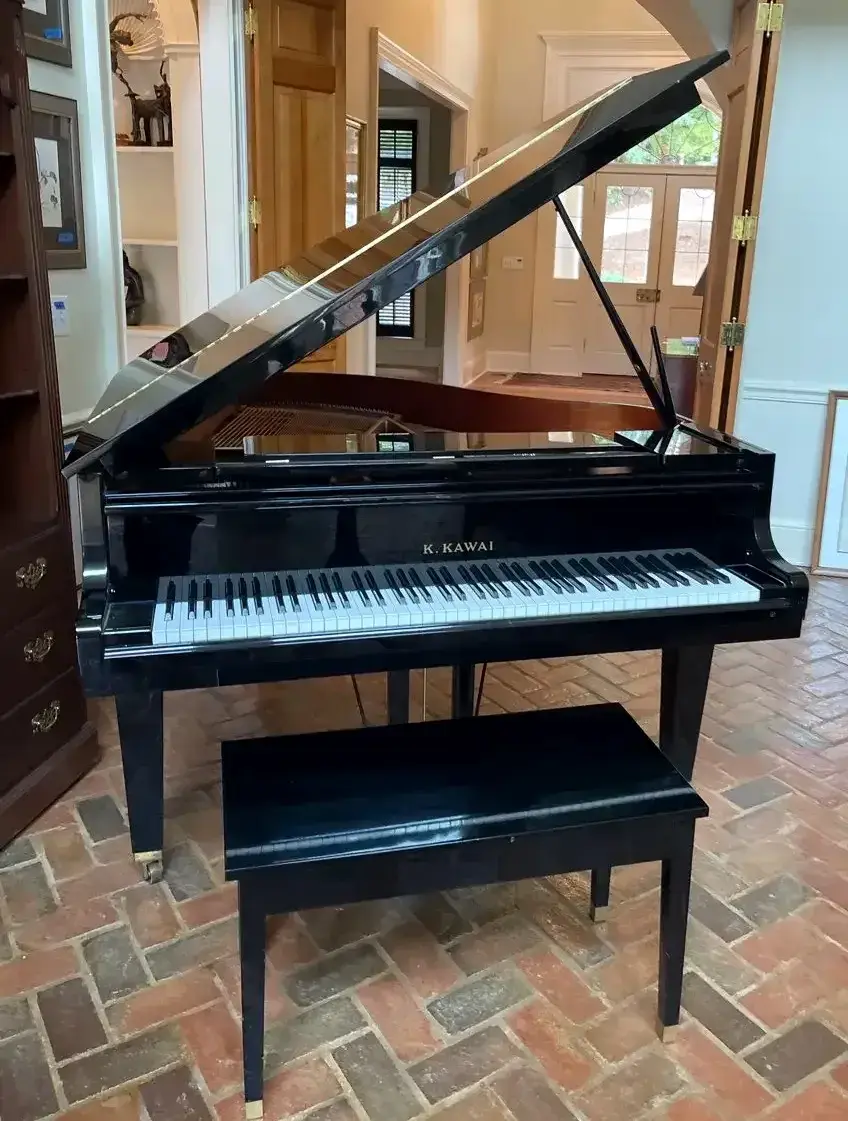 K. Kawai GE-1 Baby Grand Piano, Polished Ebony Finish & Bench