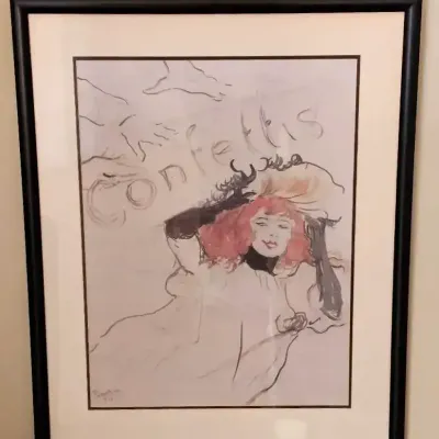 Henri de Toulouse-Lautrec “Confetti” Framed Print