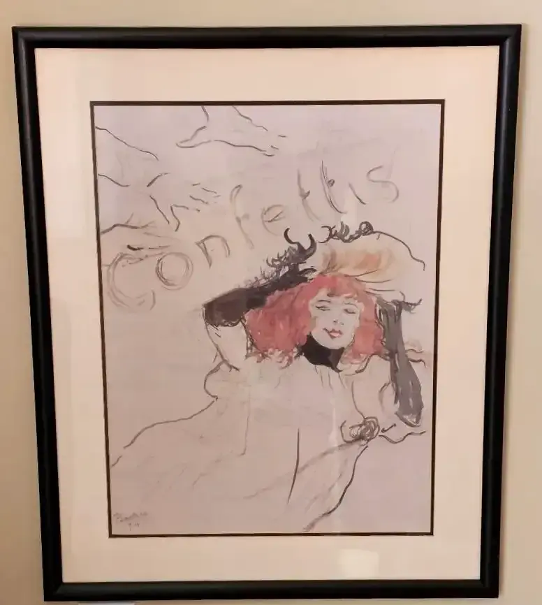 Henri de Toulouse-Lautrec “Confetti” Framed Print