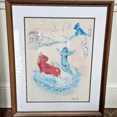 Marc Chagall “Red Bull” Lithograph With Certificate of Authenticity