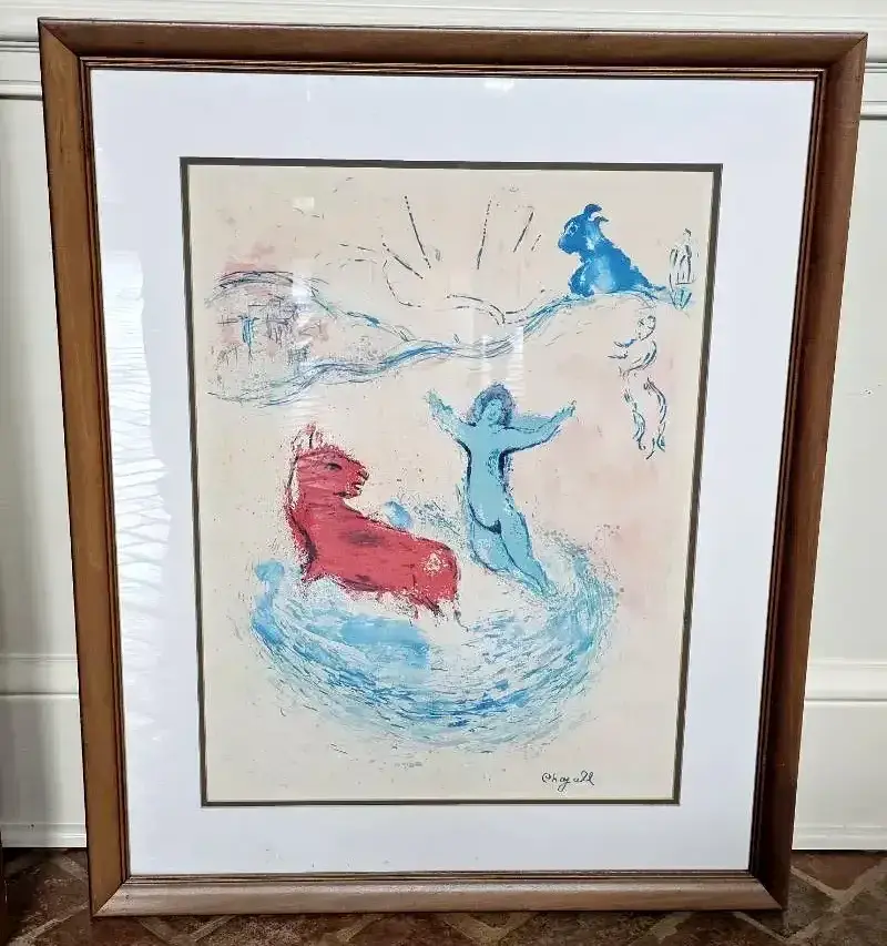 Marc Chagall “Red Bull” Lithograph With Certificate of Authenticity
