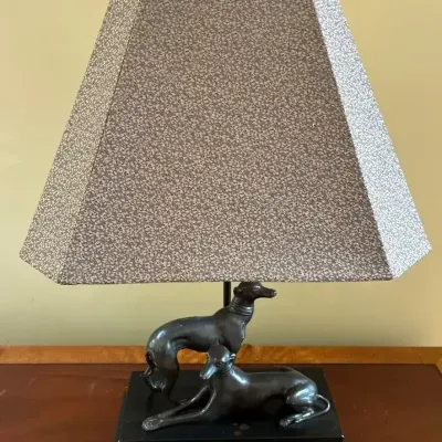 Metal Greyhound Dog Table Lamp
