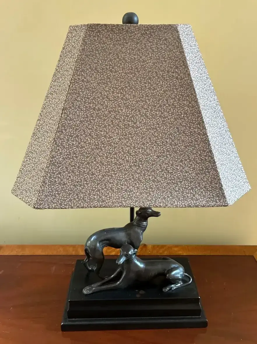 Metal Greyhound Dog Table Lamp
