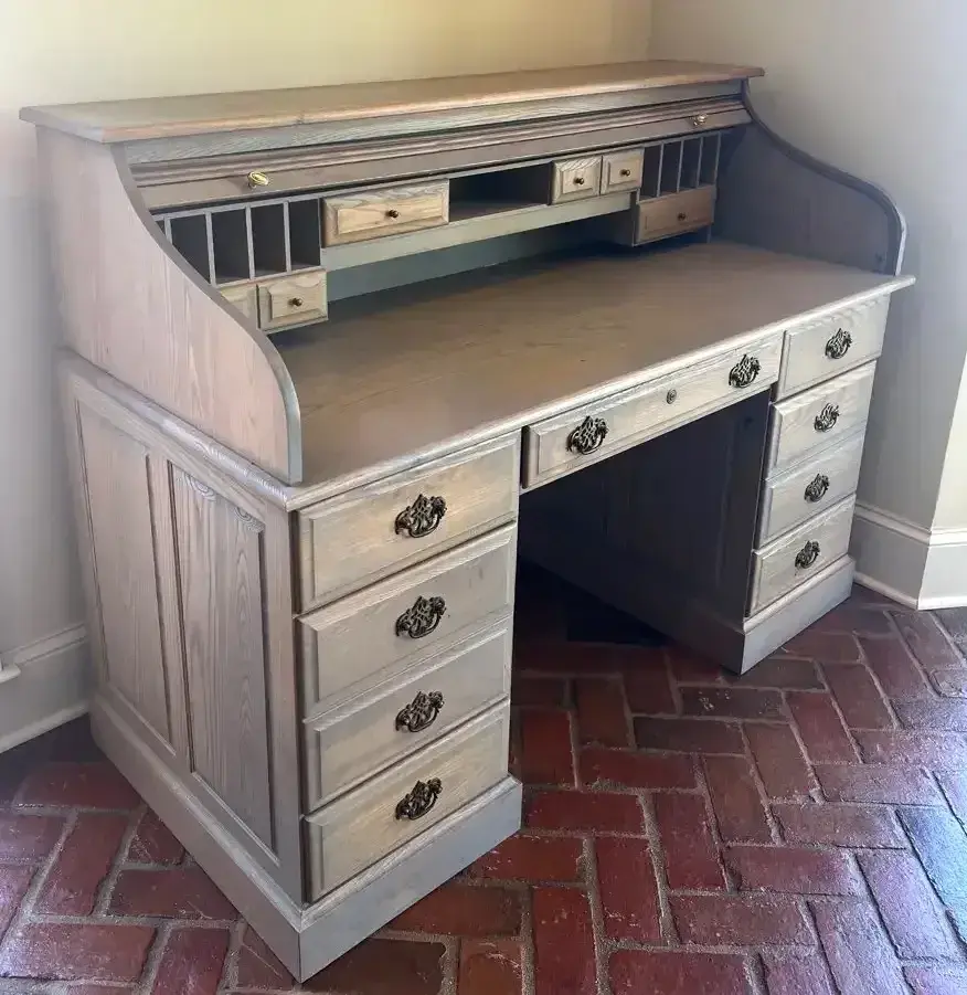 Roll-Top Desk With Lighted Interior