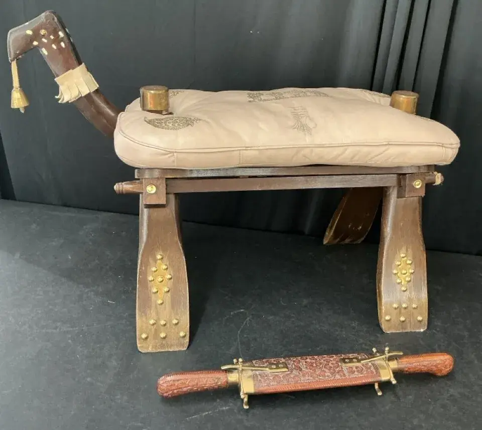 Camel Ottoman Stool & Hand Carved Knife