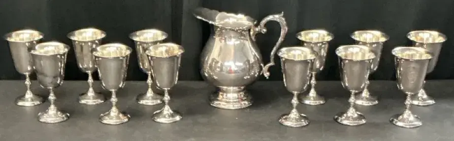 Silver-plated Goblets & Pitcher