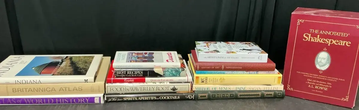 Atlas, Cooking, Art, & Poetry Books