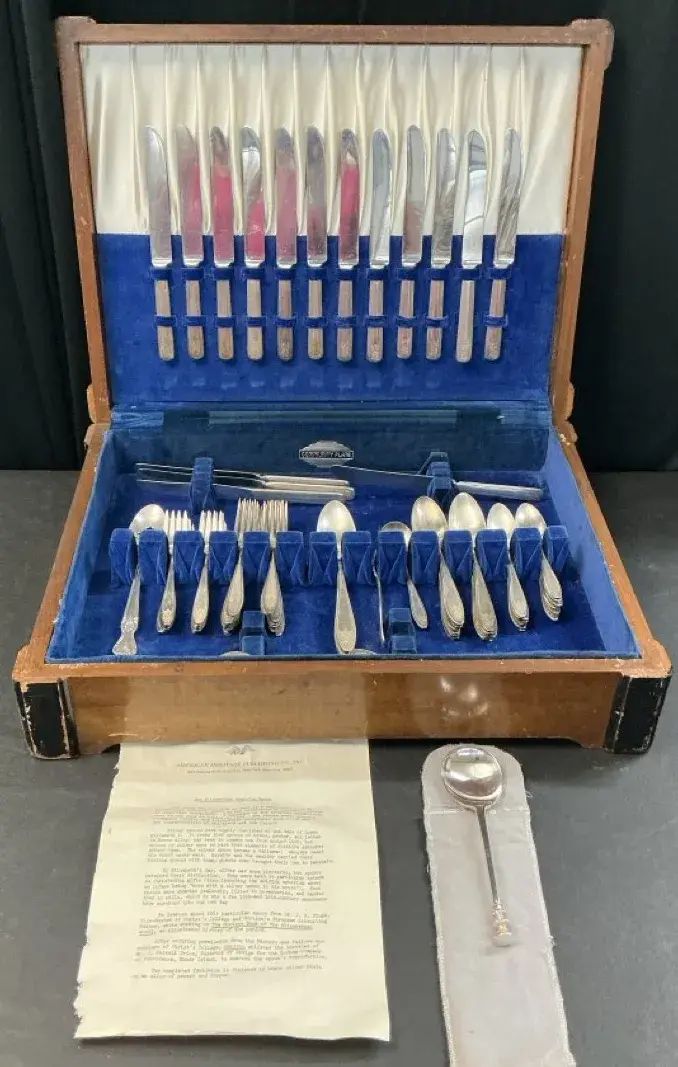 Community Plate Silverware Set & Elizabethan Seal-Top Spoon