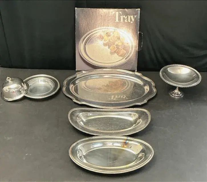 Silver-plated Tray Set