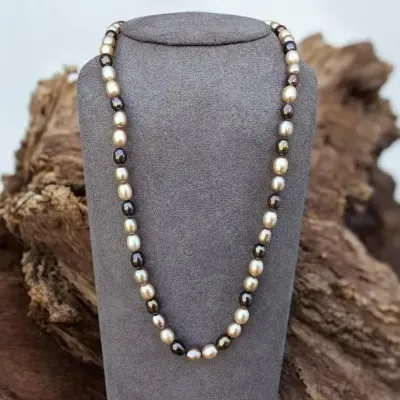 Sterling Silver Honora Chocolate Colored Cultured Freshwater Baroque Pearl Necklace 