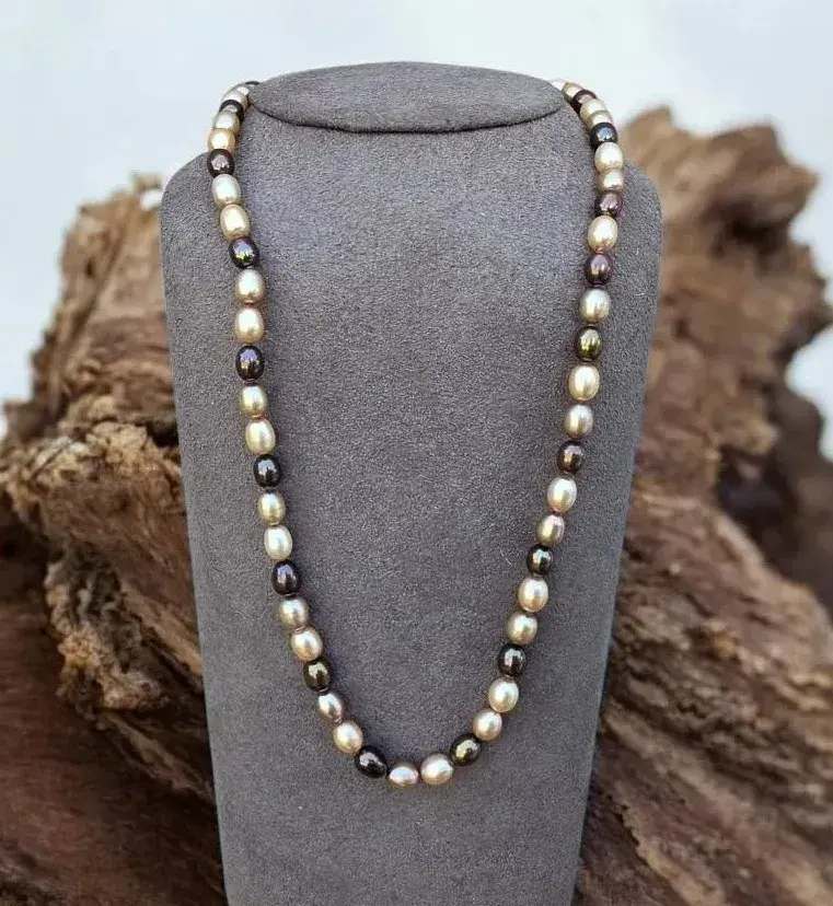 Sterling Silver Honora Chocolate Colored Cultured Freshwater Baroque Pearl Necklace 