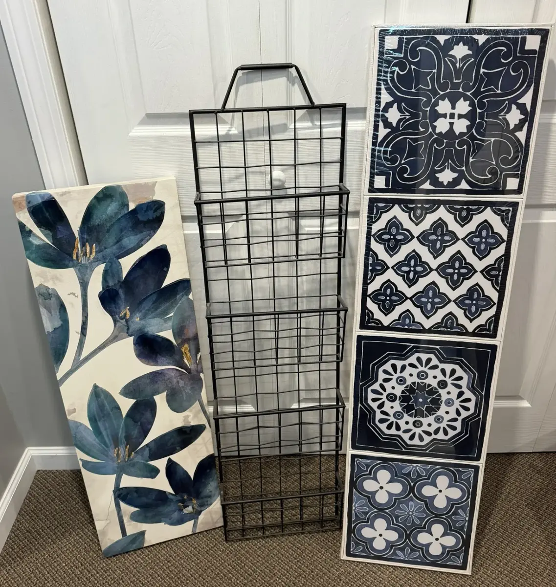 Lot of Decorative Wall Decor and Metal Wire Rack