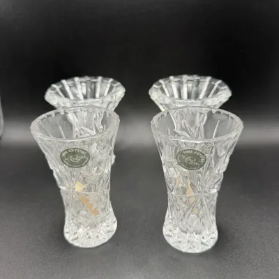 Lot of 4 Crystal Glass Small Shot Glasses including Lenox