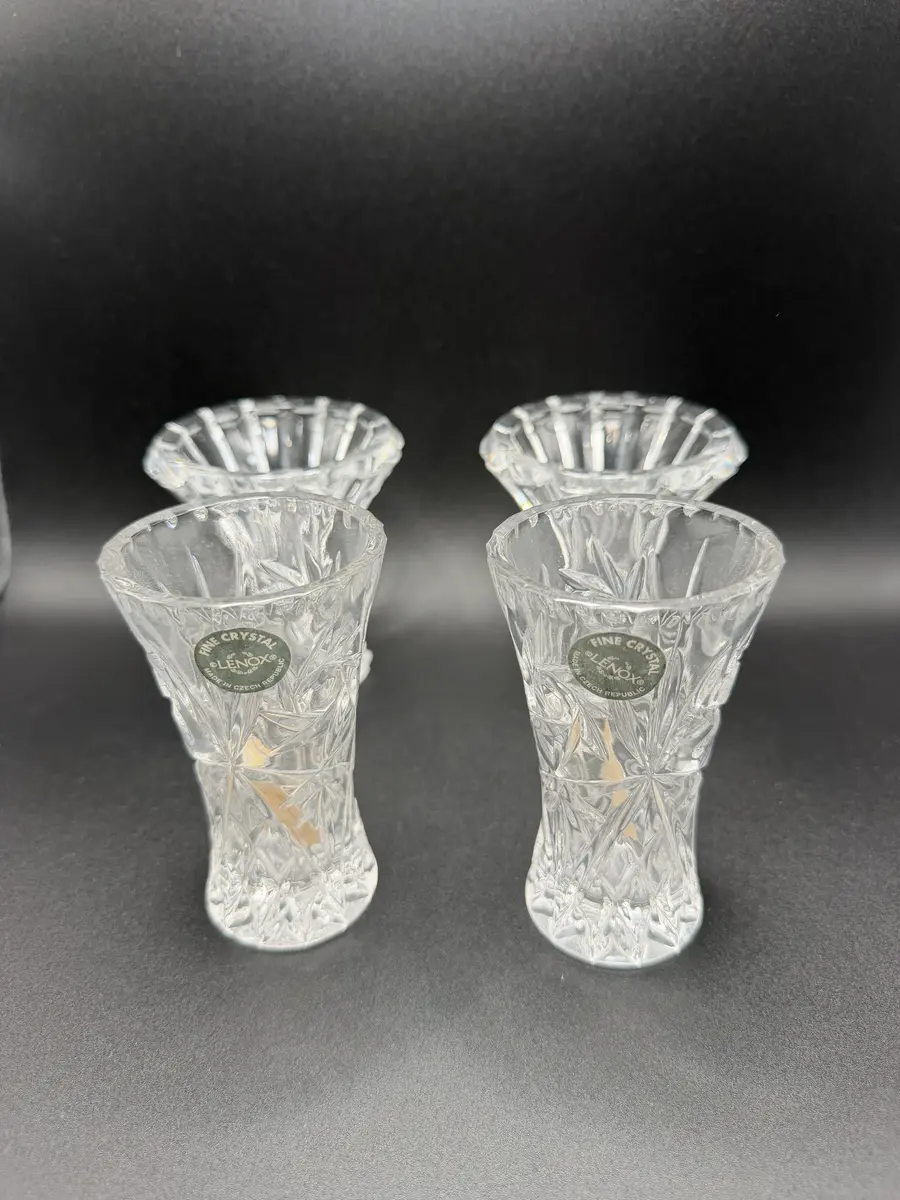 Lot of 4 Crystal Glass Small Shot Glasses including Lenox