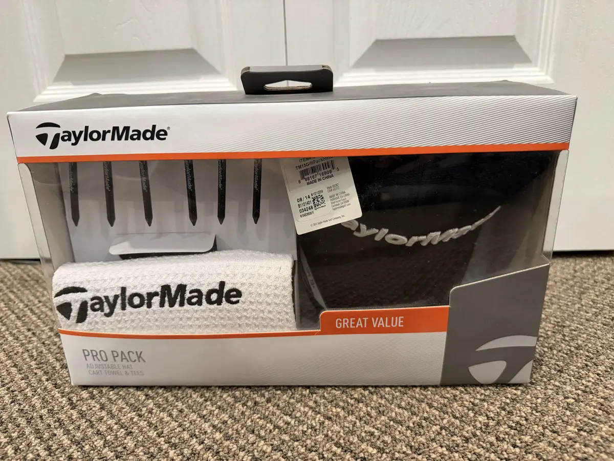 Taylor Made New In Package Adjustable Hat Cart Towel and Golf Tees