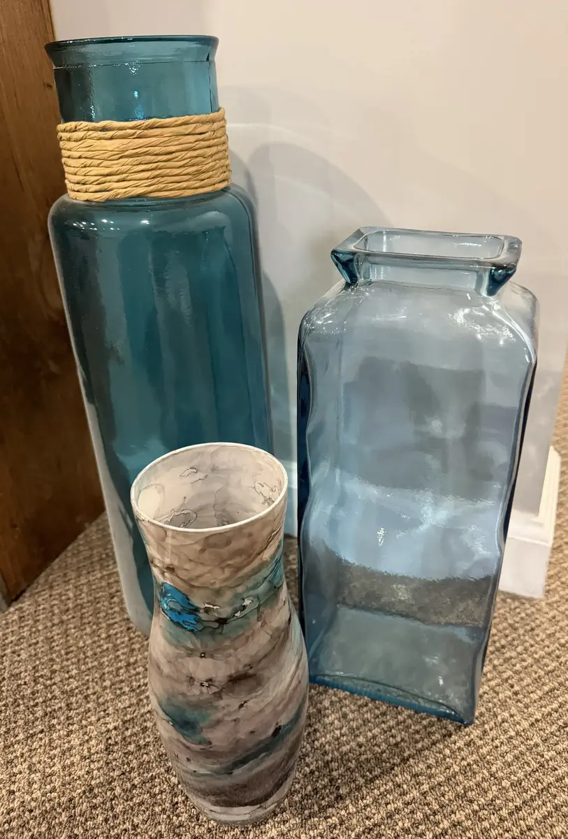 Lot of 3 Decorative Glass Vases