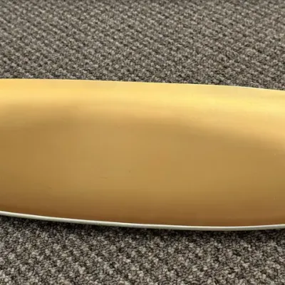 Elongated Decorative Golden Tone Tray
