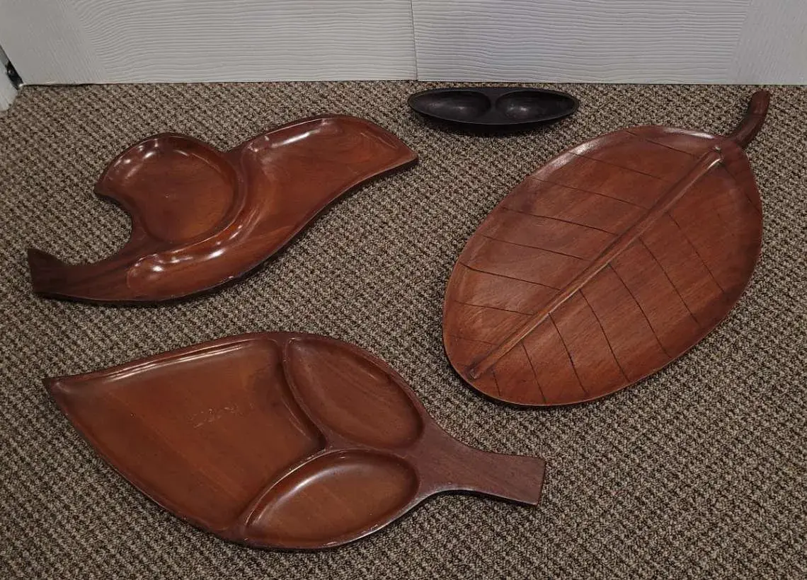 Lot of Wooden Platter Serving Trays