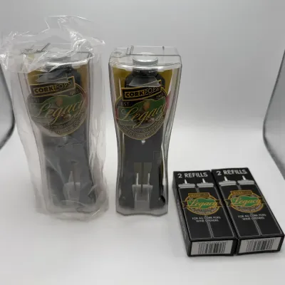 Lot of 2 New in Package Cork Pops Legacy Wine Openers With 4 Refills