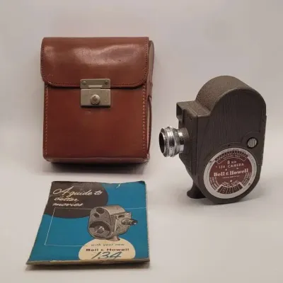 Bell and Howell 134 8mm Movie Film Camera with Leather Case and Manual