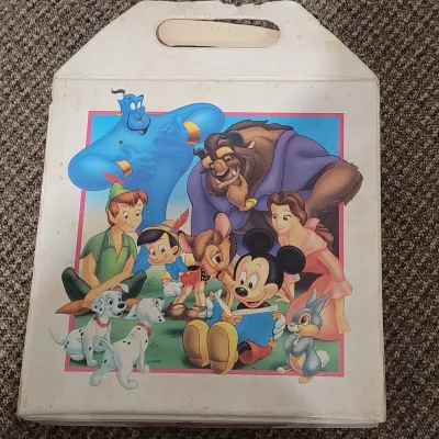 Walt Disney Read Along Song Book Case with 6 Cassette Tapes and Books
