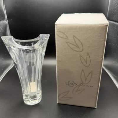 Vintage Lenox Ovations Hand Cut Crystal Vase With Box