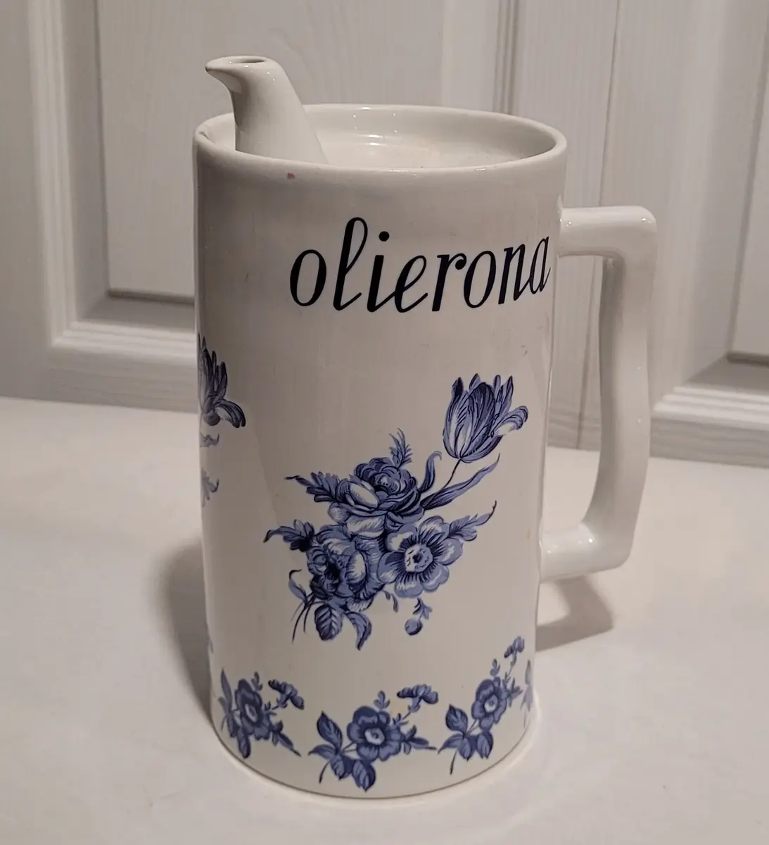 POF Ancienne Porcelaine Italian Olive Oil Pitcher