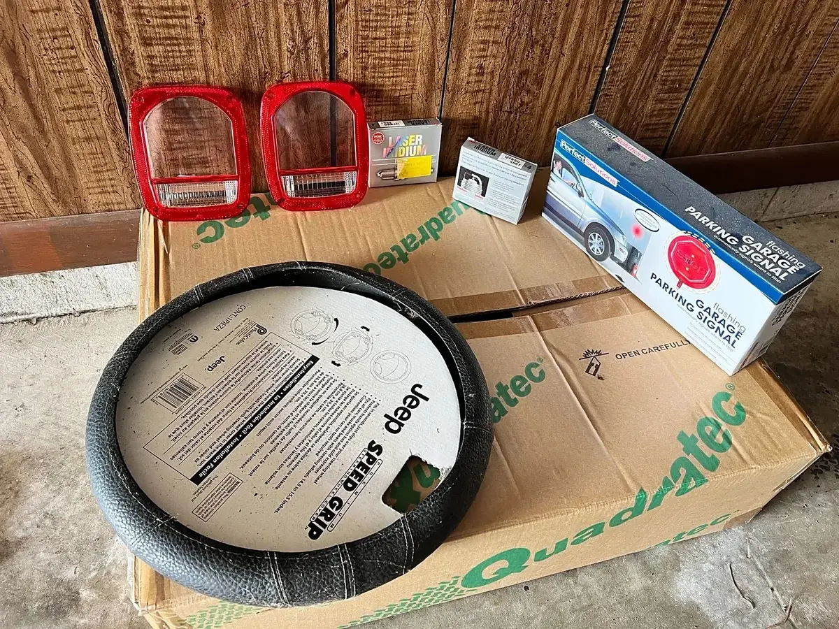 Jeep Accessory Lot: Tail Light Lenses, Seat Covers & More