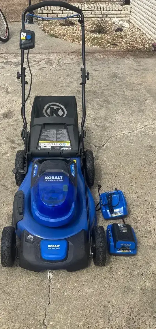 Kobalt 40V Max Brushless Mower with Bag & Chargers