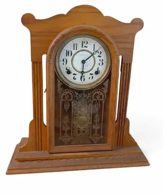Ingraham Eight Day Oak Mantel Clock