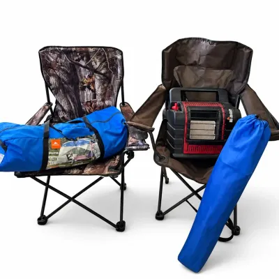 Camping Lot with Mr. Heater, Ozark Trail Shelter & Chairs