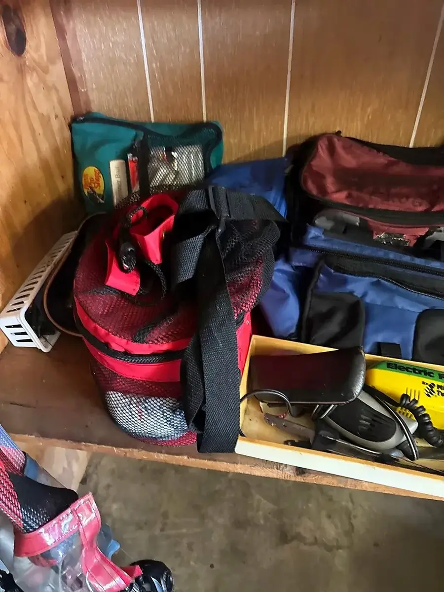 Fishing Tackle Bag Lot with Electric Fisherman Device