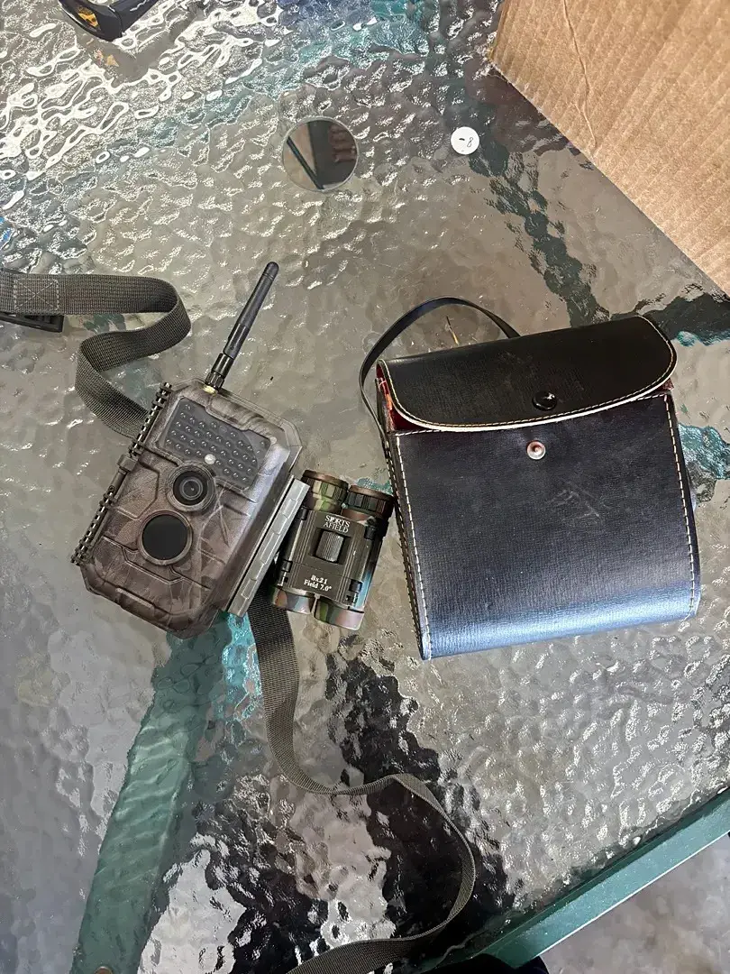 Trail Camera Lot with Sears & Sports Afield Binoculars