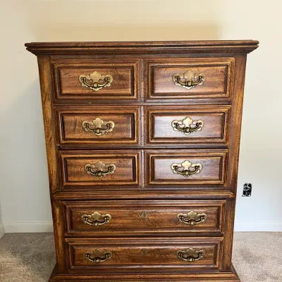 Vintage Owosso 8-Drawer Wood Chest