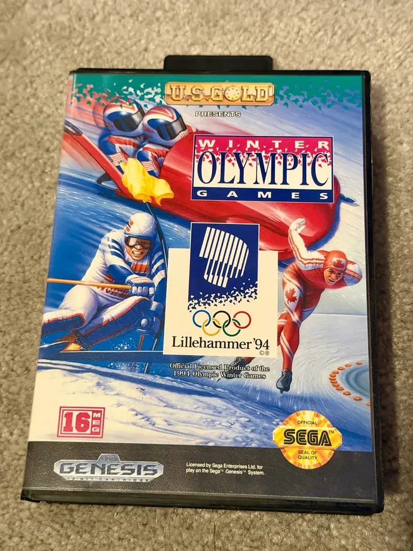 U.S. Gold Winter Olympic Games Sega Genesis Vintage Video Game 