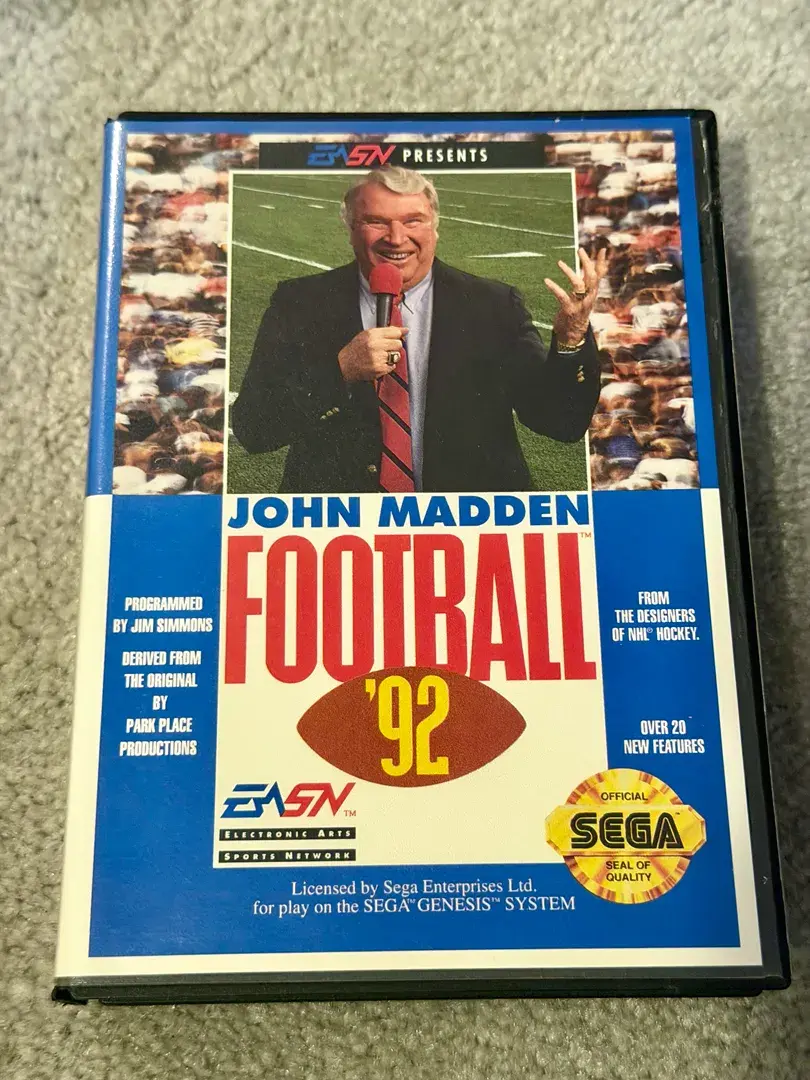 John Madden ‘92 Sega Genesis Vintage Video Game