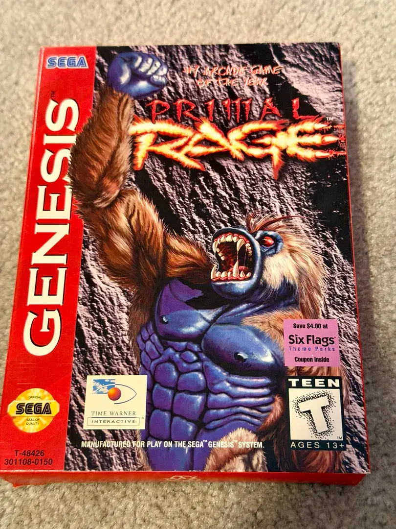 Primal Rage Sega Genesis Vintage Video Game