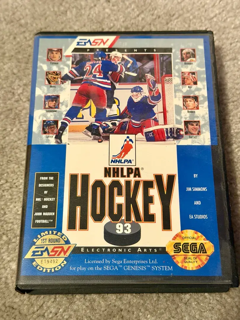 NHLPA Hockey ‘93 Vintage Video Game Sega Genesis 