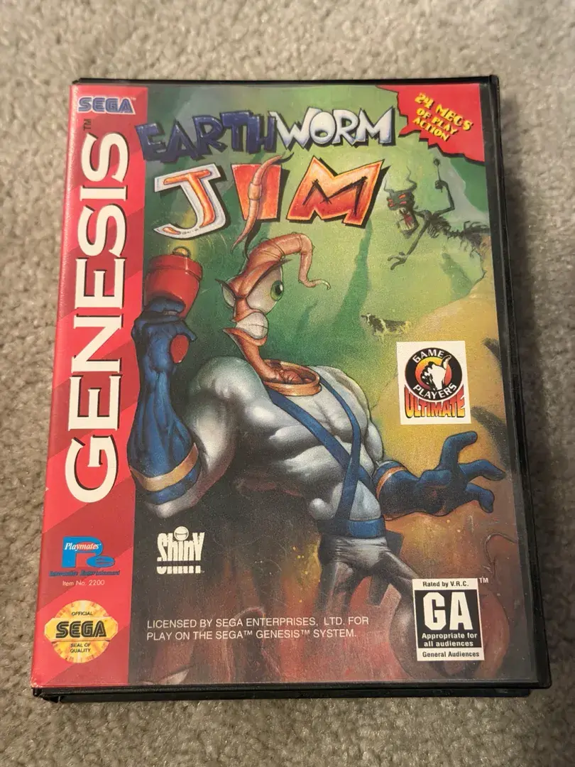 Earthworm Jim Sega Genesis Vintage Video Game