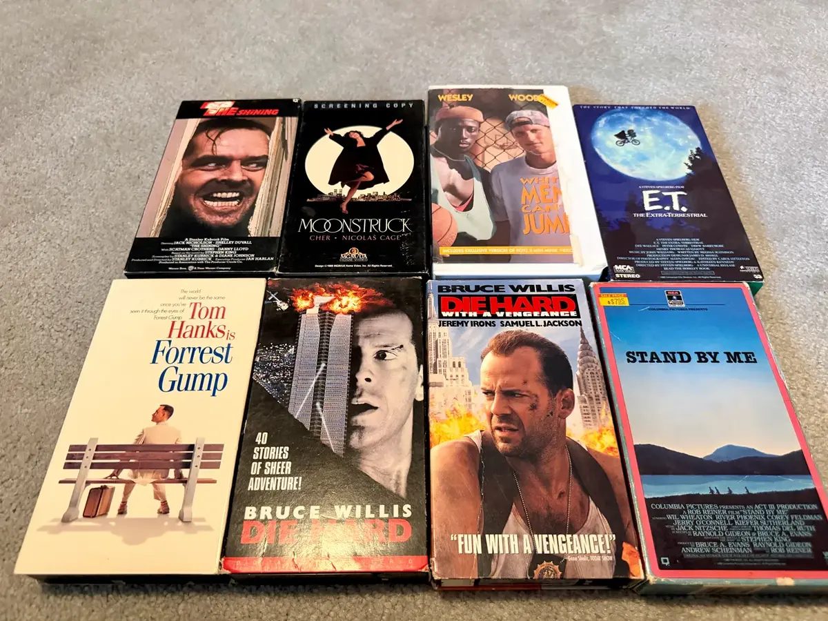 (8) Classic VHS Movies-The Shining, Moonstruck, Die Hard, & More
