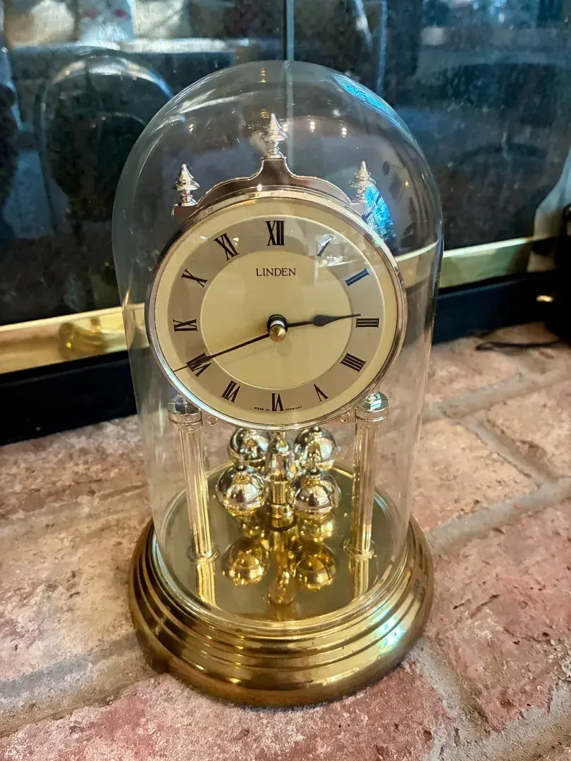 Linden Table Display Clock with Glass Dome