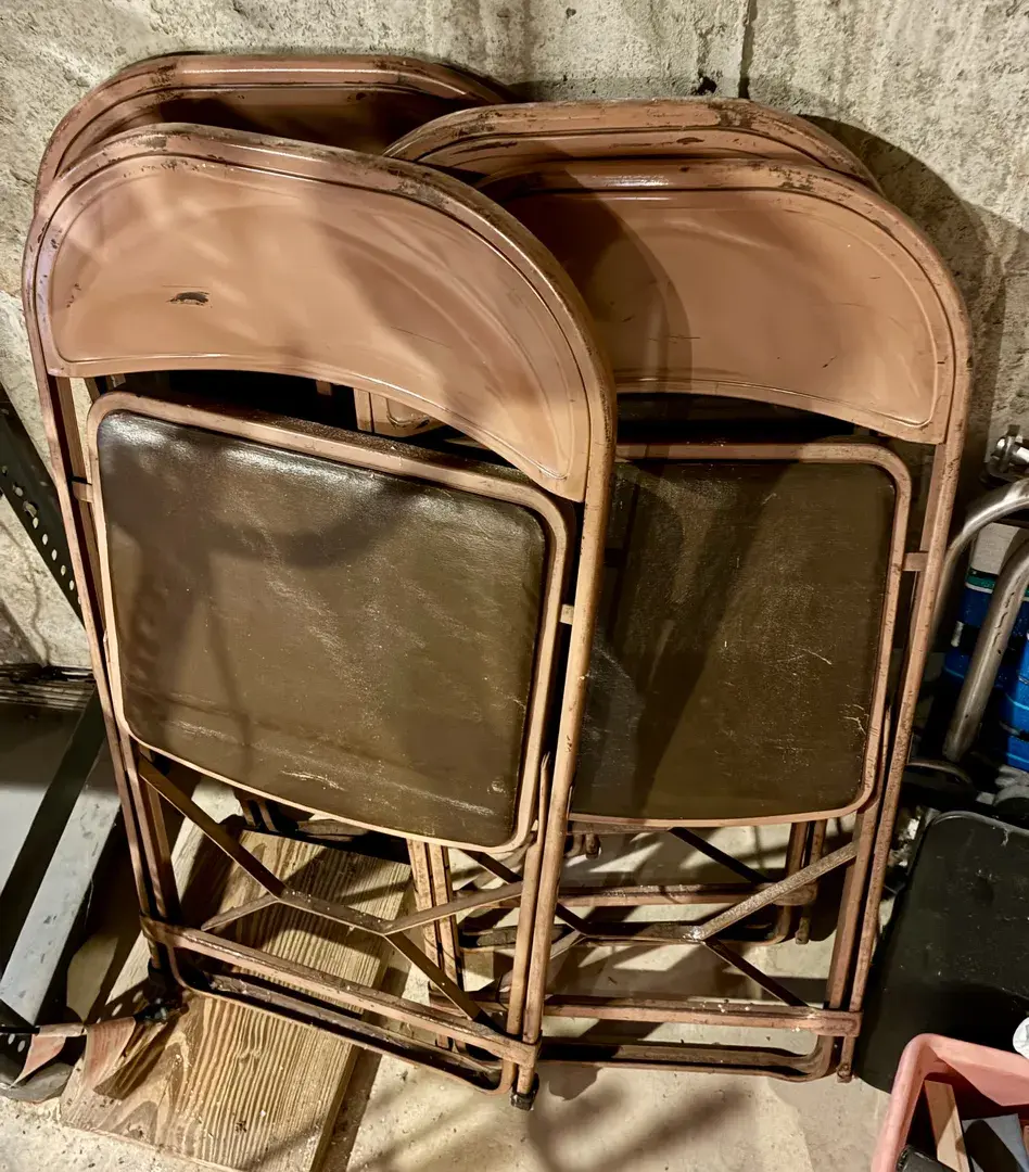 (4) Padded Metal Folding Chairs