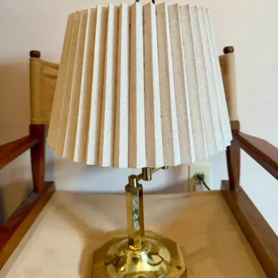 Underwriter Laboratories Brass Table Lamp With Adjustable Arm