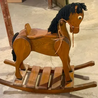 Vintage Wooden Rocking Horse